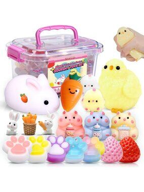 20Pcs Kawaii Squishy Toys Set - Squeeze Fidget Toys for Kids & Birthday Gifts